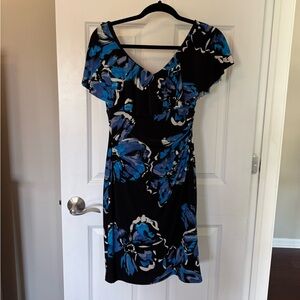 Ralph Lauren Black and Blue Floral Maxi Dress
